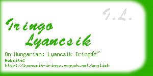 iringo lyancsik business card